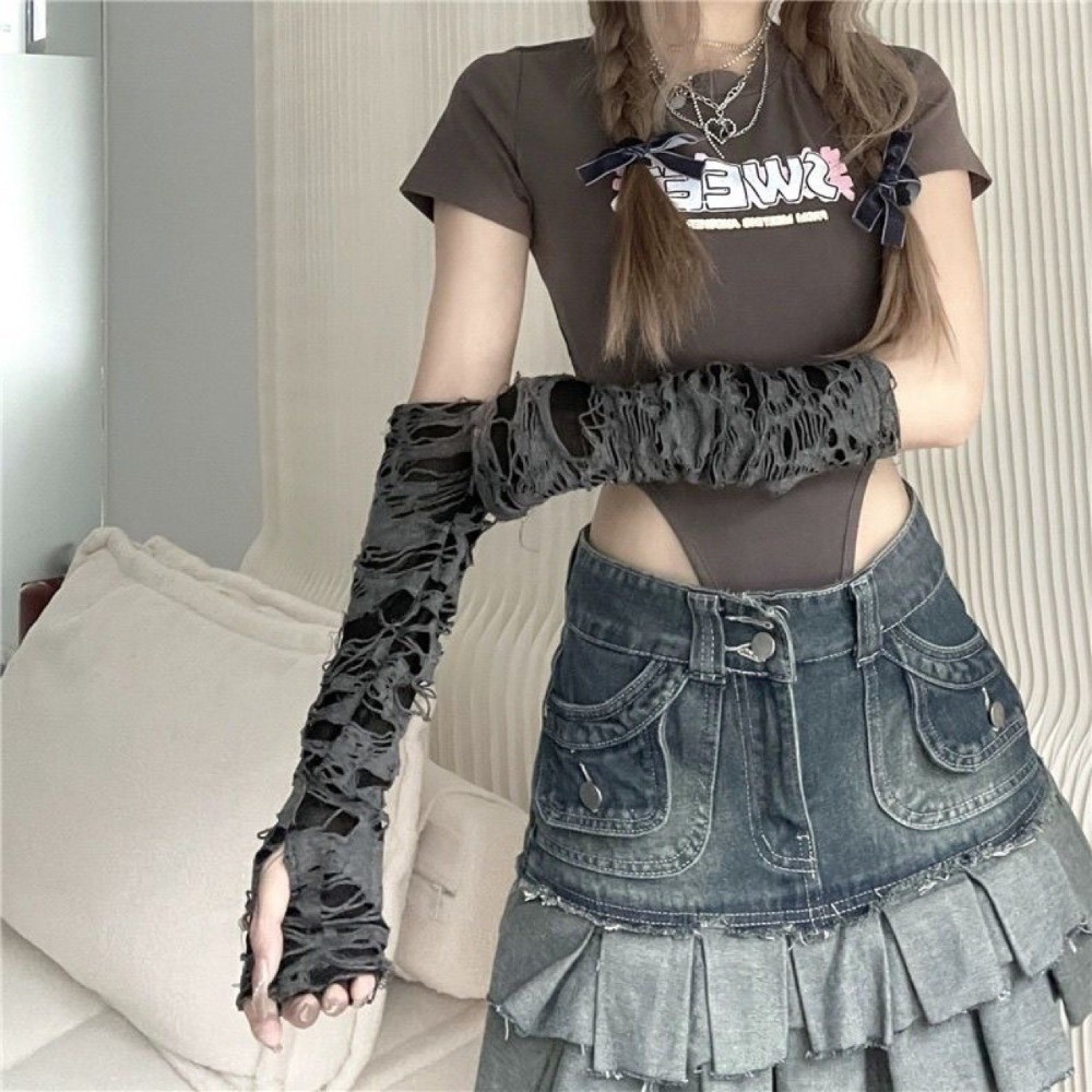 Luvas Longas Punk Estilo Desga - Fingerless Glove Knit avaliação e preço