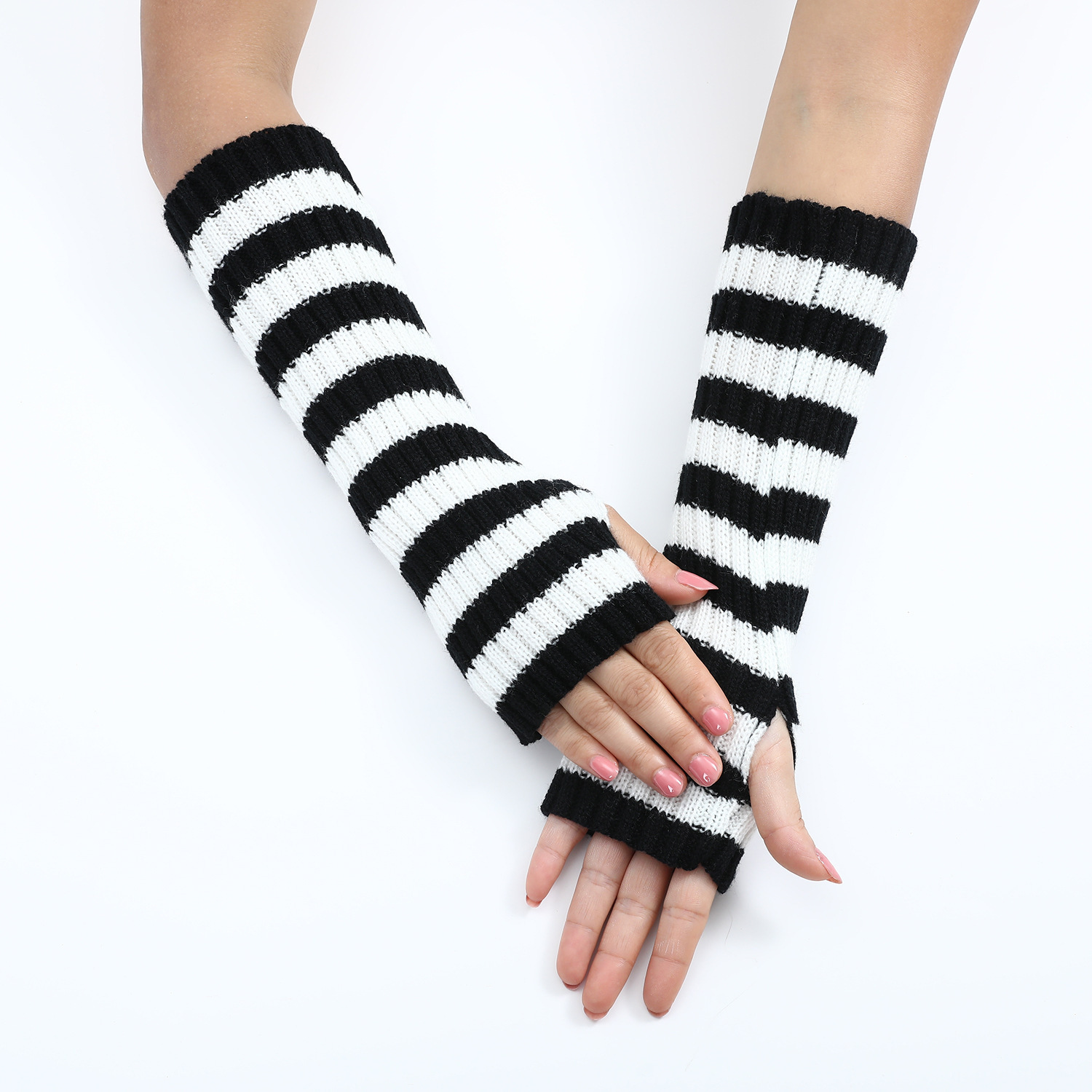 Aquecedores de Braço Sem Dedos - Fingerless Glove Knit avaliação e preço